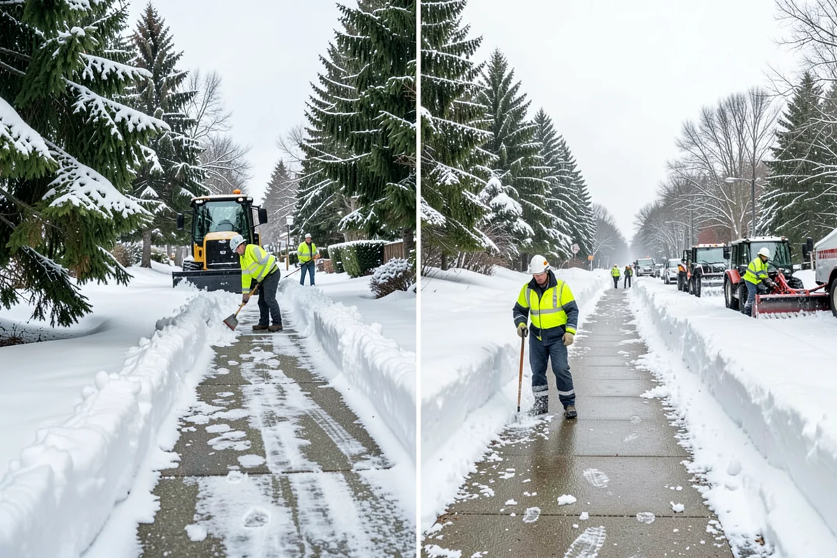 Shopping Center Sidewalk Clearing in Everett, Snohomish County, WA - Clear the full storefront corridor to walkable width