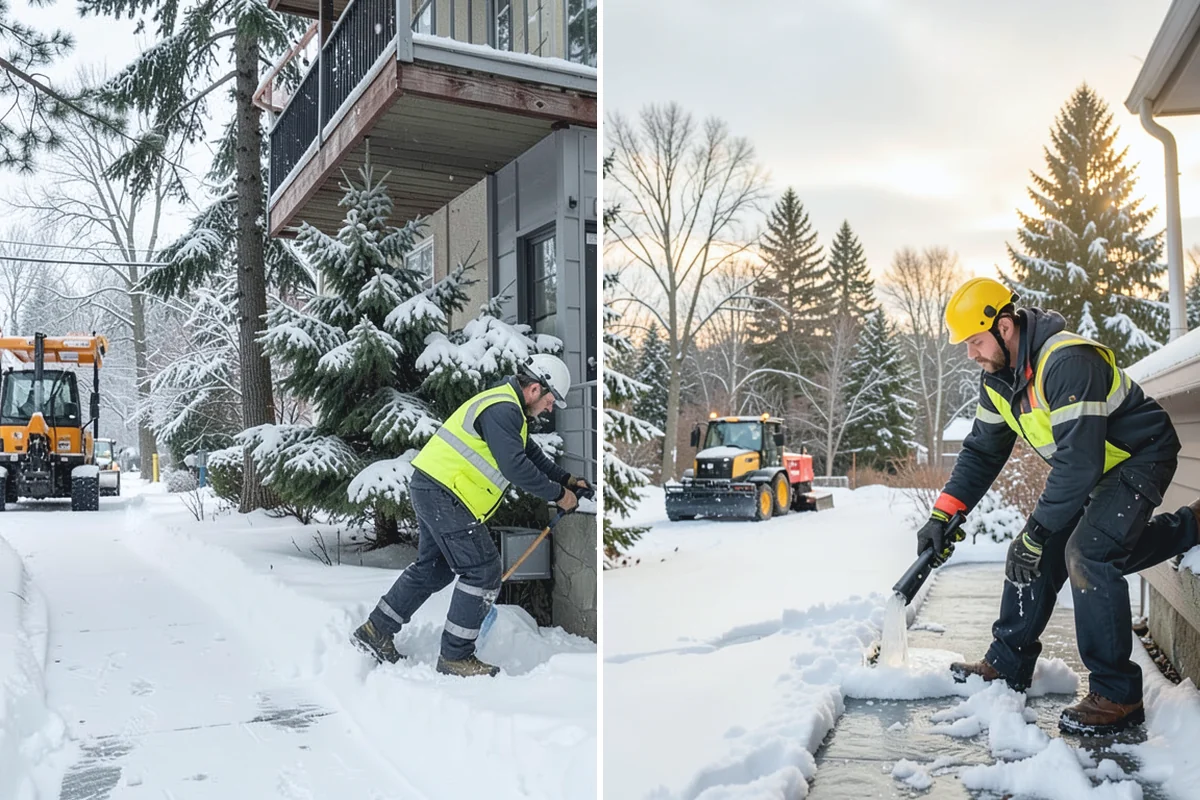 Shopping Center Sidewalk Clearing in Gold Bar, Snohomish County, WA - Clear the full storefront corridor to walkable width