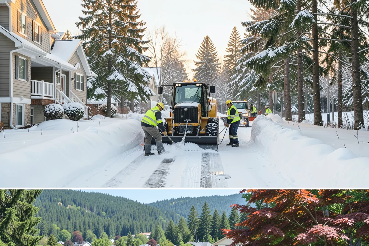 Shopping Center Sidewalk Clearing in Index, Snohomish County, WA - Shopping center demand peaks from late November through February, when holiday foot traffic and daytime thaw-refreeze rebuild...