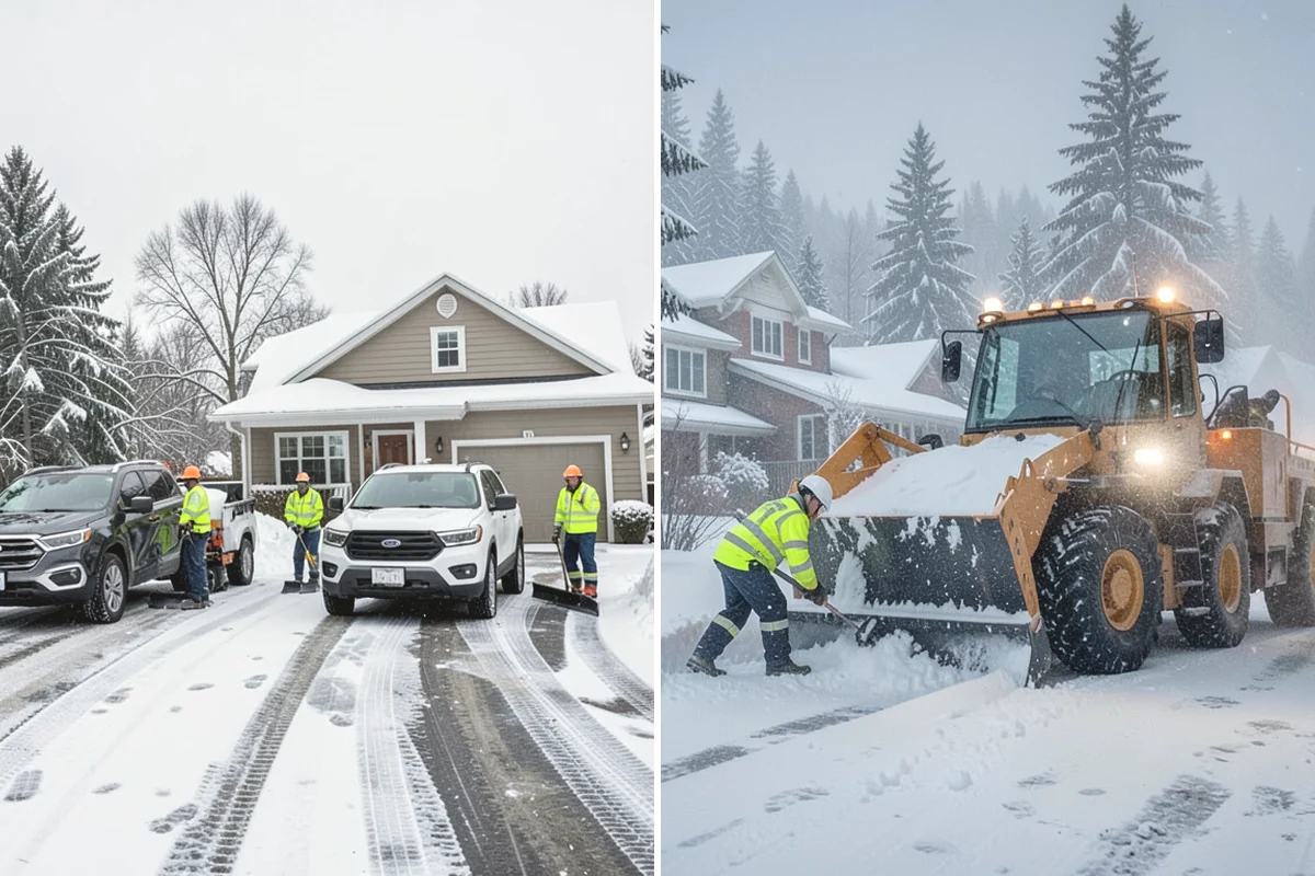 Shopping Center Sidewalk Clearing in Lake Stevens, Snohomish County, WA - Clear the full storefront corridor to walkable width