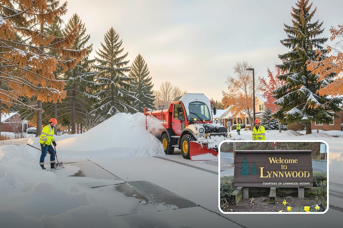Shopping Center Sidewalk Clearing in Lynnwood, Snohomish County, WA - Full storefront corridor cleared for every tenant equally