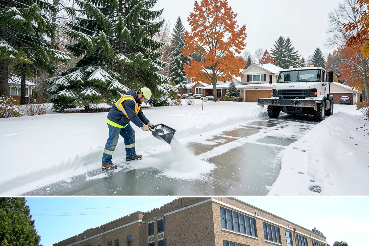 Shopping Center Sidewalk Clearing in Maple Valley, King County, WA - Shopping center demand peaks from late November through February, when holiday foot traffic and daytime thaw-refreeze rebuild...