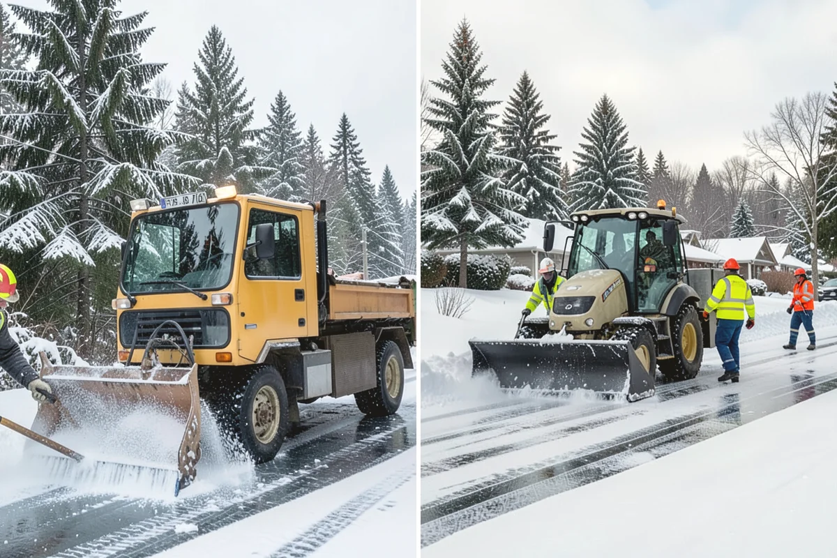Shopping Center Sidewalk Clearing in Mercer Island, King County, WA - Clear the full storefront corridor to walkable width
