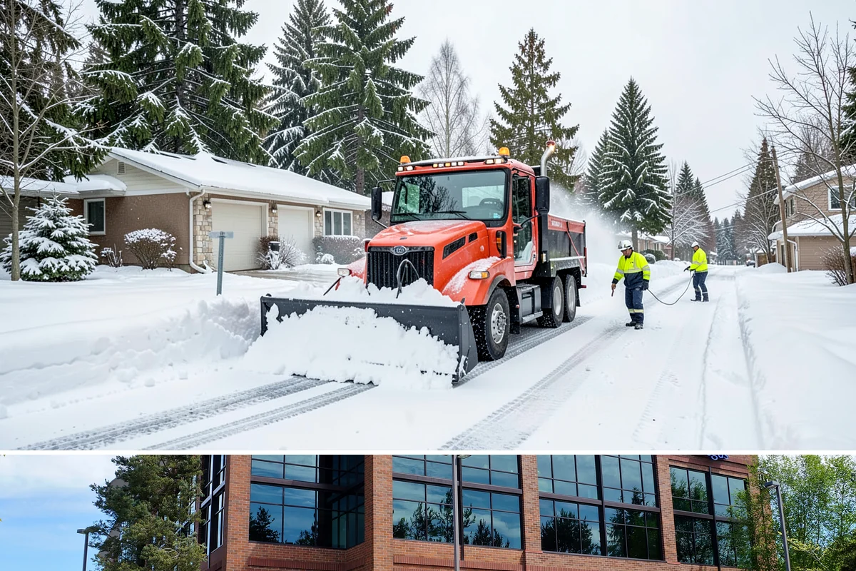 Shopping Center Sidewalk Clearing in Mountlake Terrace, Snohomish County, WA - Shopping center demand peaks from late November through February, when holiday foot traffic and daytime thaw-refreeze rebuild...