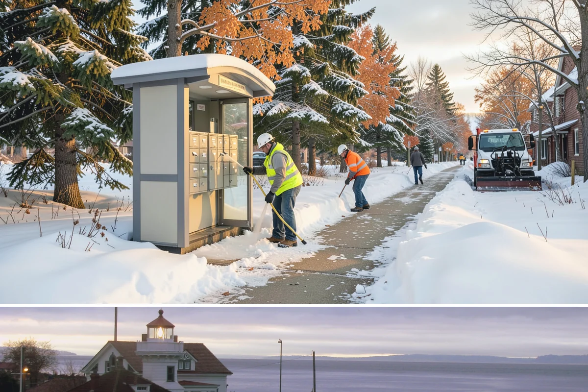 Shopping Center Sidewalk Clearing in Mukilteo, Snohomish County, WA - Shopping center demand peaks from late November through February, when holiday foot traffic and daytime thaw-refreeze rebuild...