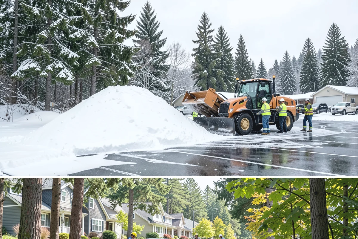 Shopping Center Sidewalk Clearing in Normandy Park, King County, WA - Shopping center demand peaks from late November through February, when holiday foot traffic and daytime thaw-refreeze rebuild...