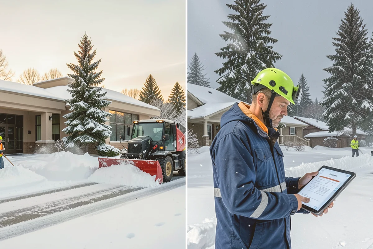 Shopping Center Sidewalk Clearing in Orting, Pierce County, WA - Clear the full storefront corridor to walkable width