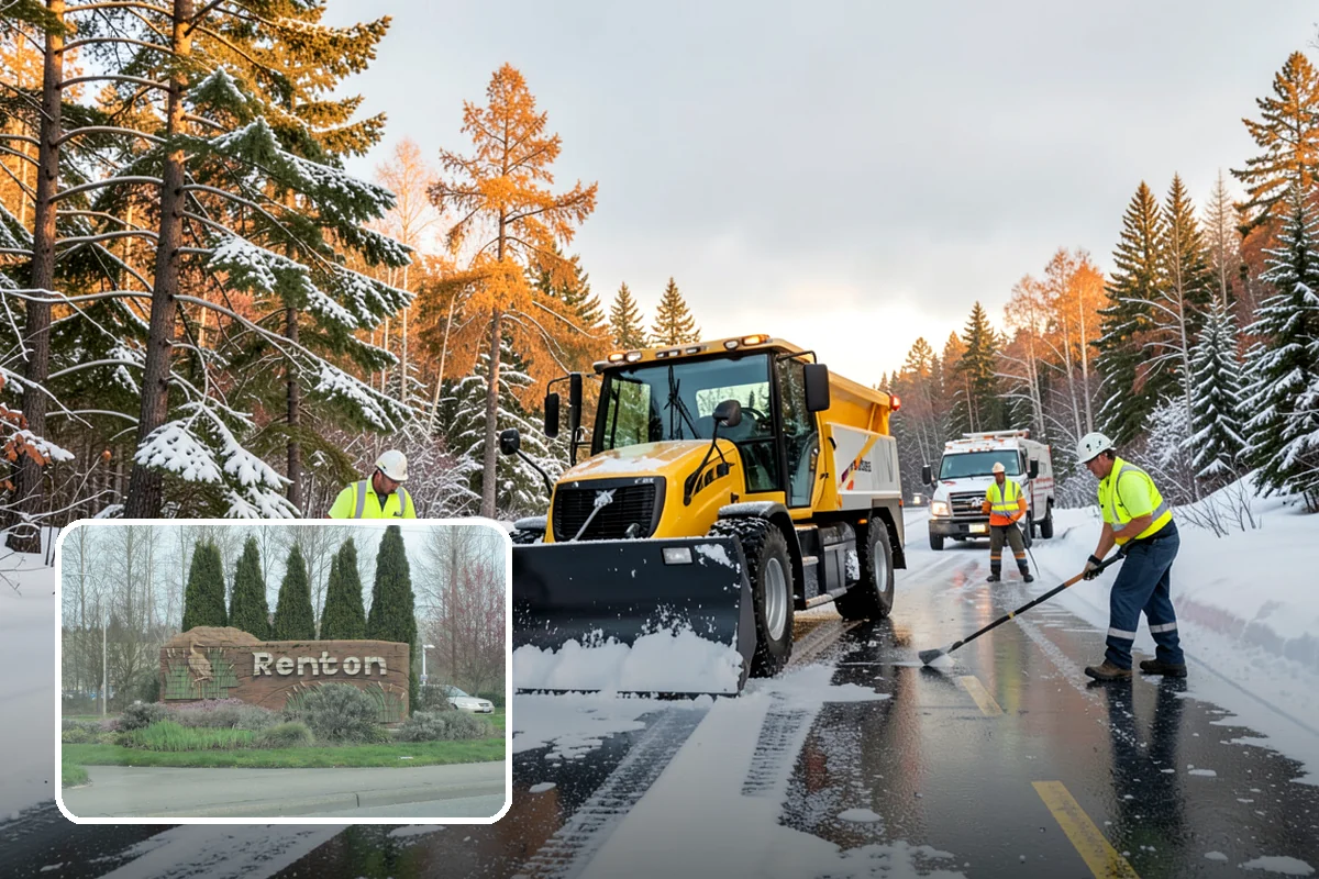 Shopping Center Sidewalk Clearing in Renton, King County, WA - Full storefront corridor cleared for every tenant equally