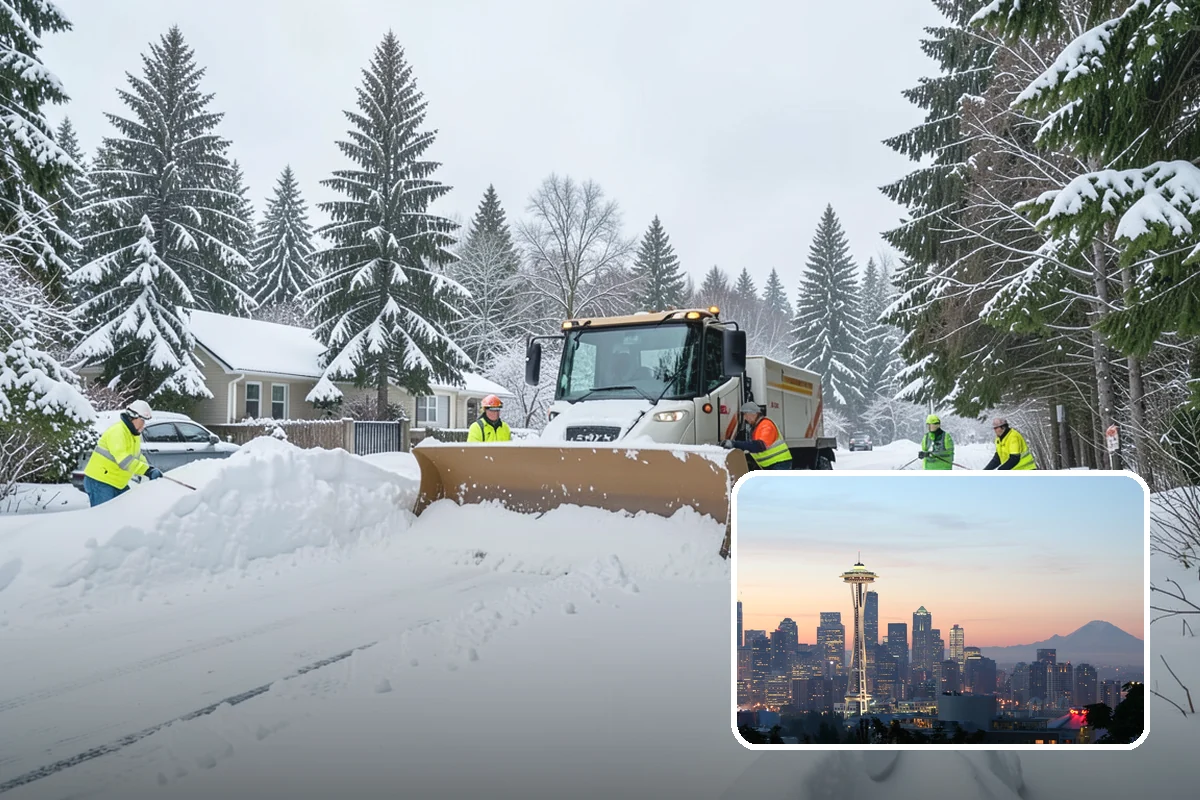 Shopping Center Sidewalk Clearing in Seattle, King County, WA - Full storefront corridor cleared for every tenant equally