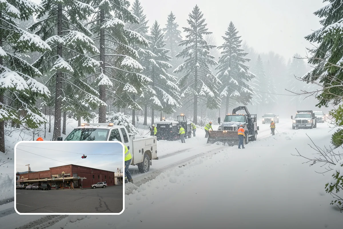 Shopping Center Sidewalk Clearing in Sedro-Woolley, Skagit County, WA - Full storefront corridor cleared for every tenant equally