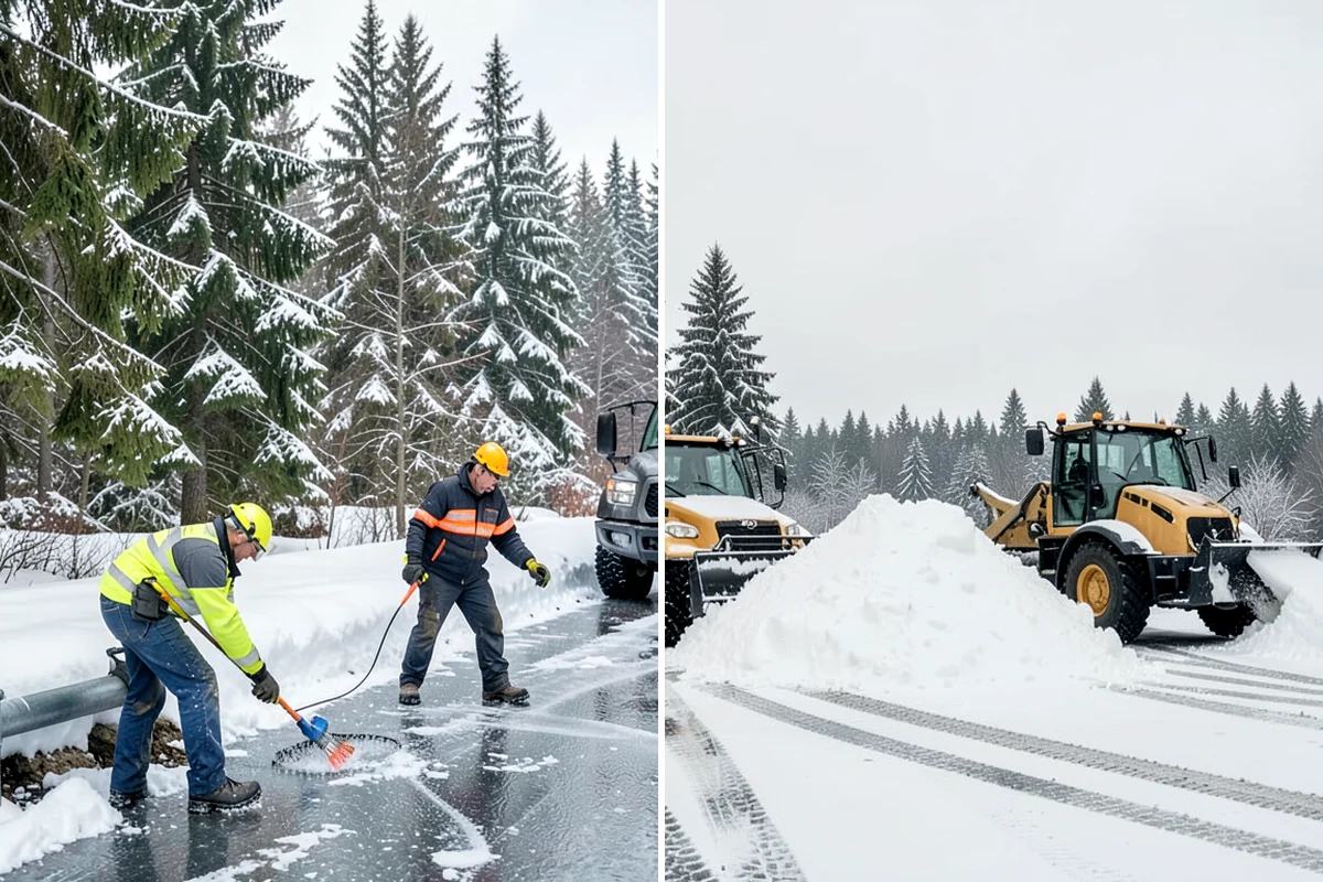 Shopping Center Sidewalk Clearing in Sedro-Woolley, Skagit County, WA - Clear the full storefront corridor to walkable width