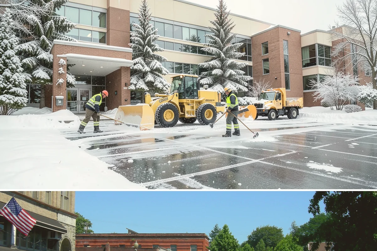 Shopping Center Sidewalk Clearing in Snohomish, Snohomish County, WA - Shopping center demand peaks from late November through February, when holiday foot traffic and daytime thaw-refreeze rebuild...