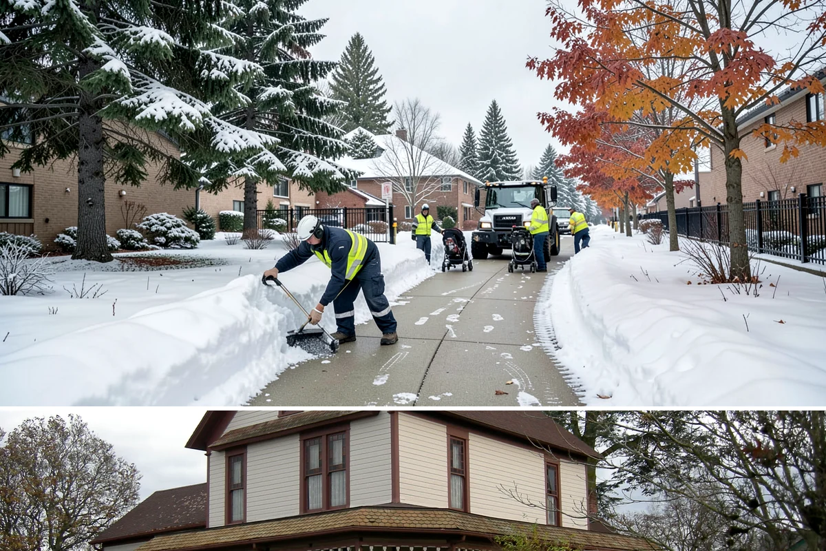 Shopping Center Sidewalk Clearing in Sumner, Pierce County, WA - Shopping center demand peaks from late November through February, when holiday foot traffic and daytime thaw-refreeze rebuild...
