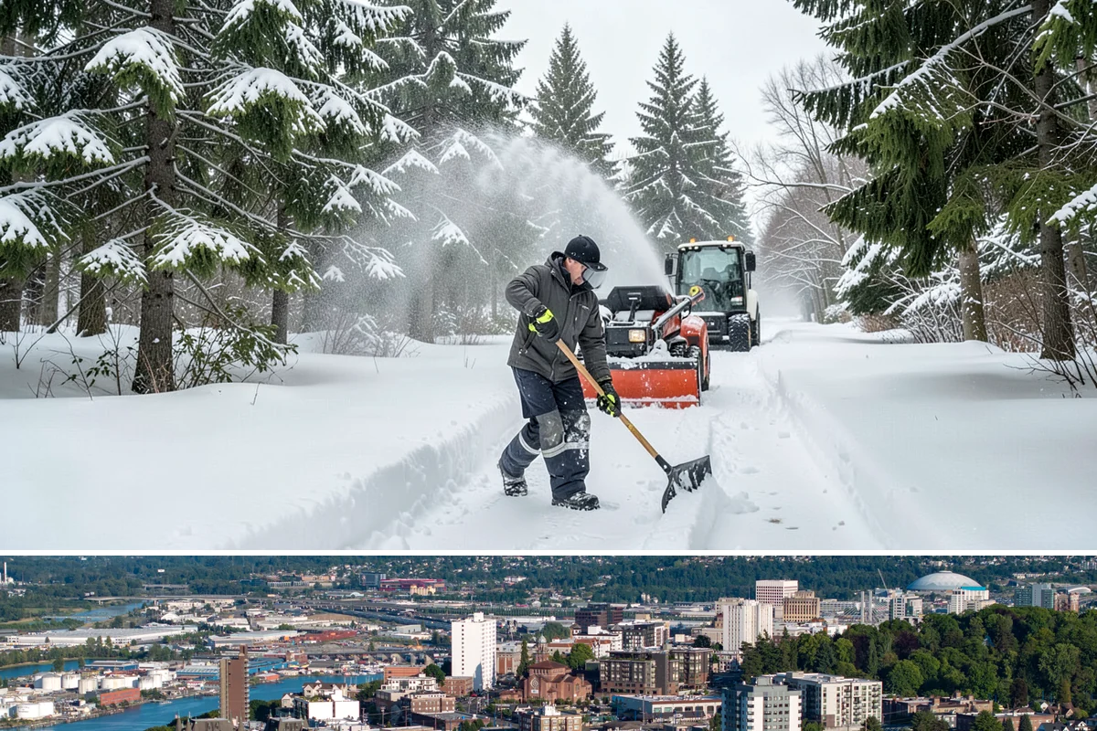 Shopping Center Sidewalk Clearing in Tacoma, Pierce County, WA - Shopping center demand peaks from late November through February, when holiday foot traffic and daytime thaw-refreeze rebuild...