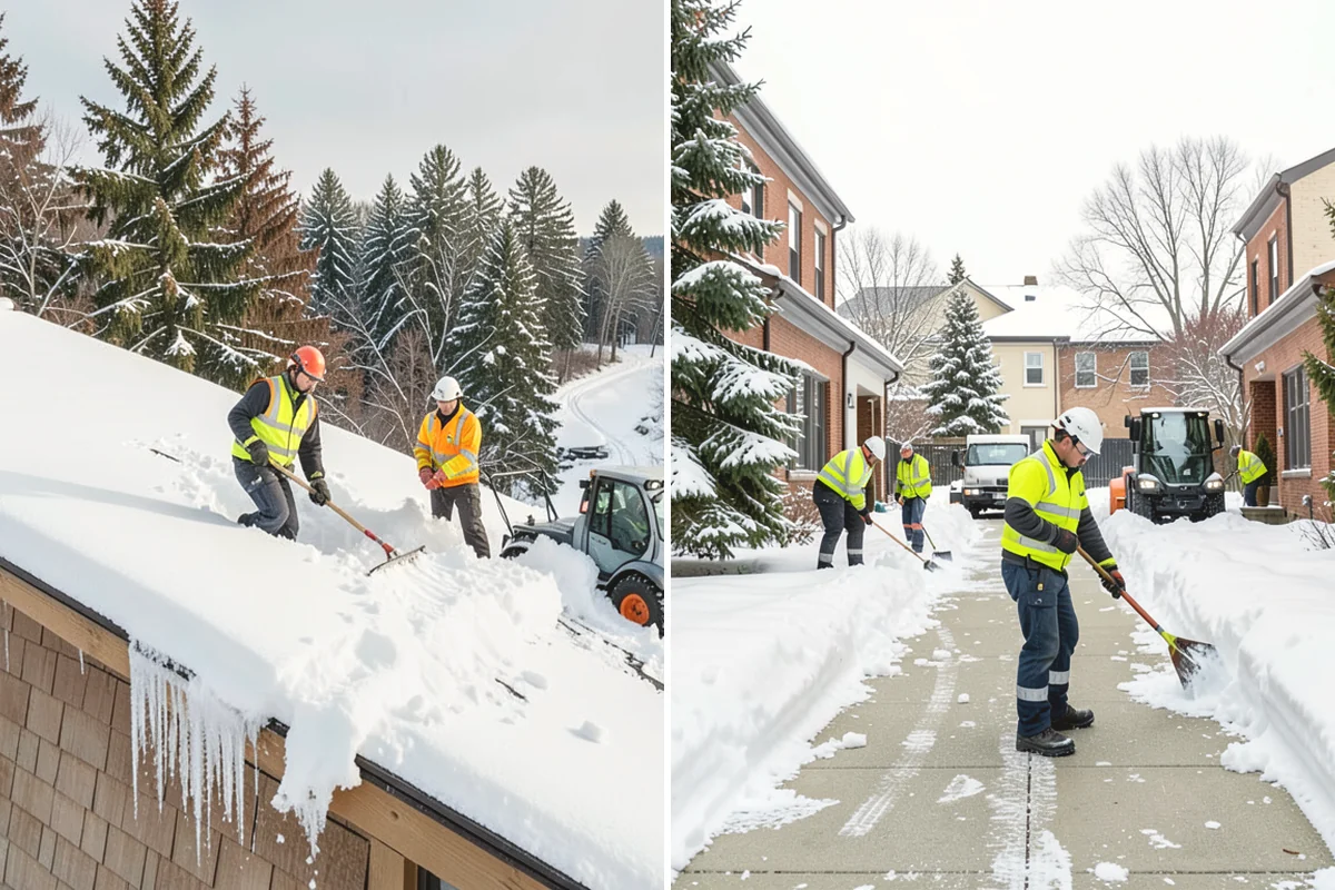 Shopping Center Sidewalk Clearing in Tukwila, King County, WA - Clear the full storefront corridor to walkable width