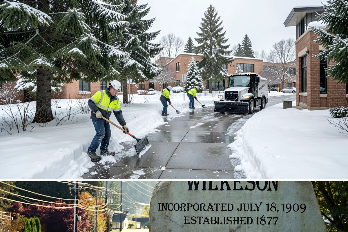Shopping Center Sidewalk Clearing in Wilkeson, Pierce County, WA - Shopping center demand peaks from late November through February, when holiday foot traffic and daytime thaw-refreeze rebuild...