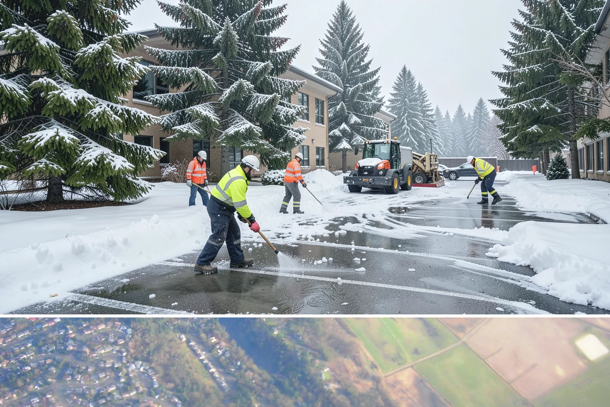 Shopping Center Snow Hauling in Algona, King County, WA - Hauling becomes necessary after successive snow events or when thaw-refreeze cycles turn piles into ice mounds that won't melt on...