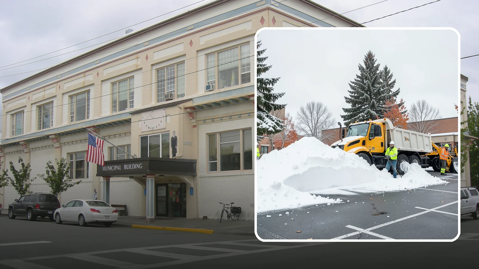Shopping Center Snow Hauling in Anacortes, Skagit County, WA - We haul accumulated snow off shopping centers when piles start consuming the parking and sightlines customers need.