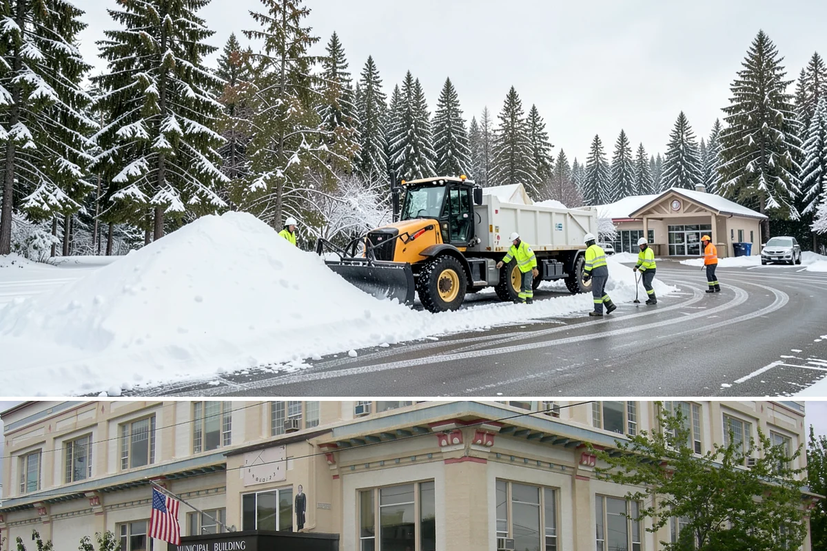 Shopping Center Snow Hauling in Anacortes, Skagit County, WA - Hauling becomes necessary after successive snow events or when thaw-refreeze cycles turn piles into ice mounds that won't melt on...