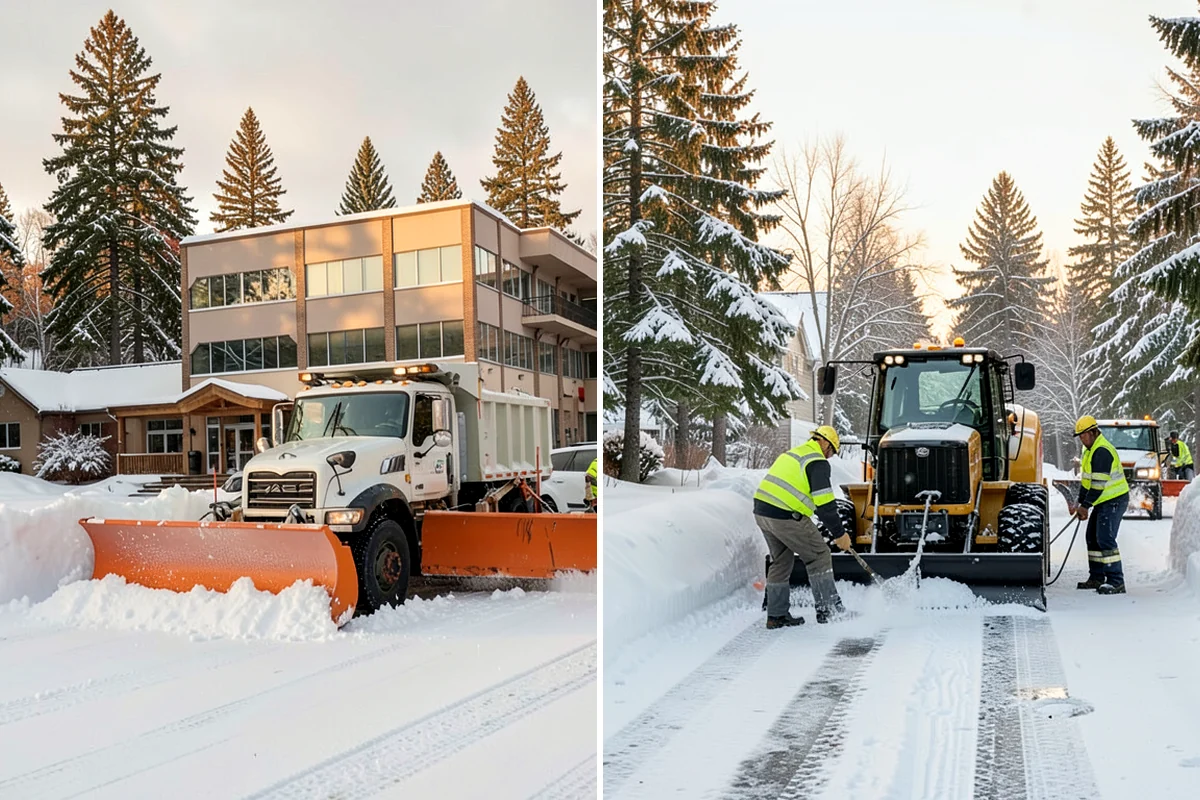 Shopping Center Snow Hauling in Arlington, Snohomish County, WA - We assess pile locations and the parking they're blocking