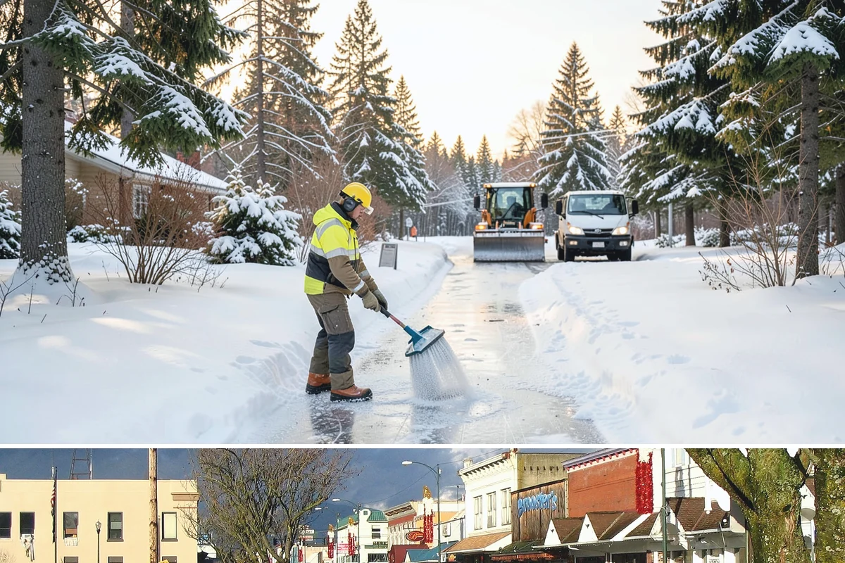 Shopping Center Snow Hauling in Arlington, Snohomish County, WA - Hauling becomes necessary after successive snow events or when thaw-refreeze cycles turn piles into ice mounds that won't melt on...