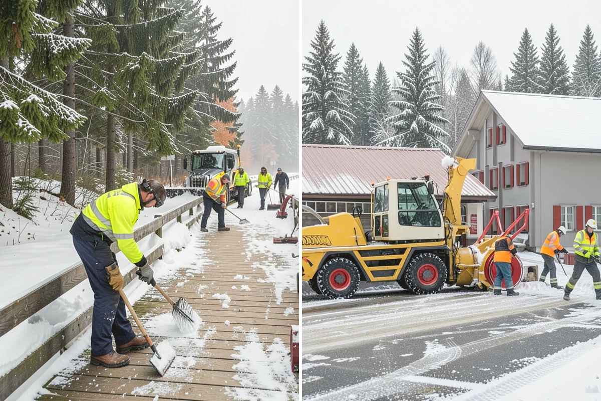 Shopping Center Snow Hauling in Black Diamond, King County, WA - We assess pile locations and the parking they're blocking