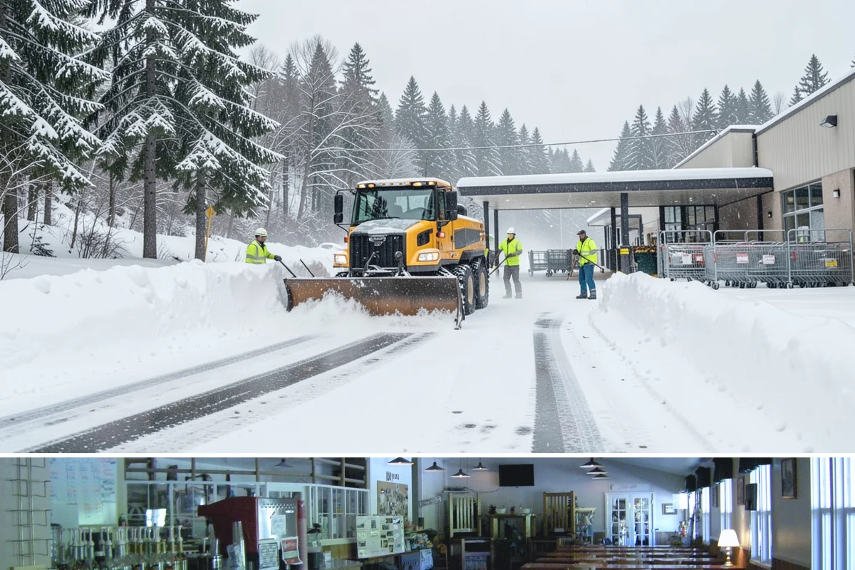 Shopping Center Snow Hauling in Black Diamond, King County, WA - Hauling becomes necessary after successive snow events or when thaw-refreeze cycles turn piles into ice mounds that won't melt on...