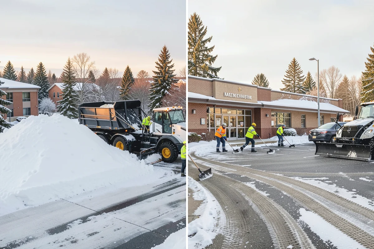 Shopping Center Snow Hauling in Bonney Lake, Pierce County, WA - We assess pile locations and the parking they're blocking