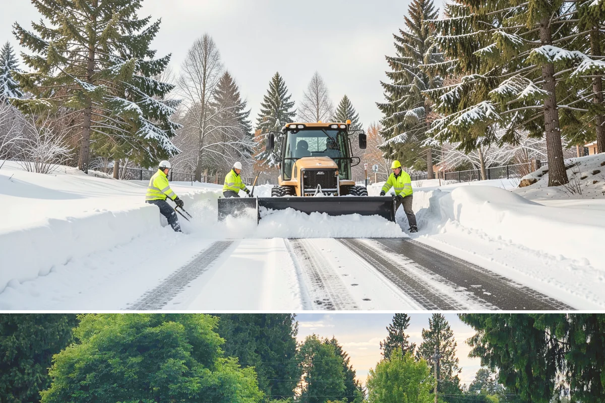 Shopping Center Snow Hauling in Bonney Lake, Pierce County, WA - Hauling becomes necessary after successive snow events or when thaw-refreeze cycles turn piles into ice mounds that won't melt on...