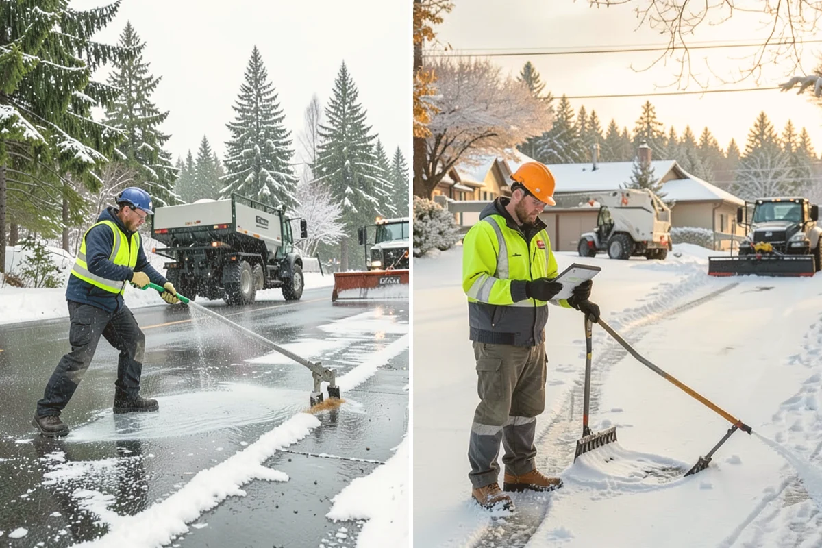 Shopping Center Snow Hauling in Brier, Snohomish County, WA - We assess pile locations and the parking they're blocking