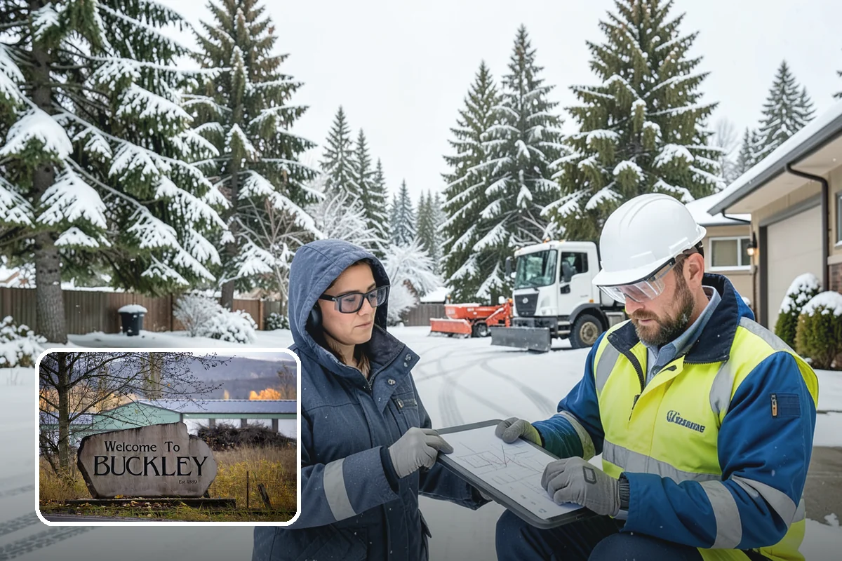 Shopping Center Snow Hauling in Buckley, Pierce County, WA - Reclaims parking stalls lost to pushed snow piles