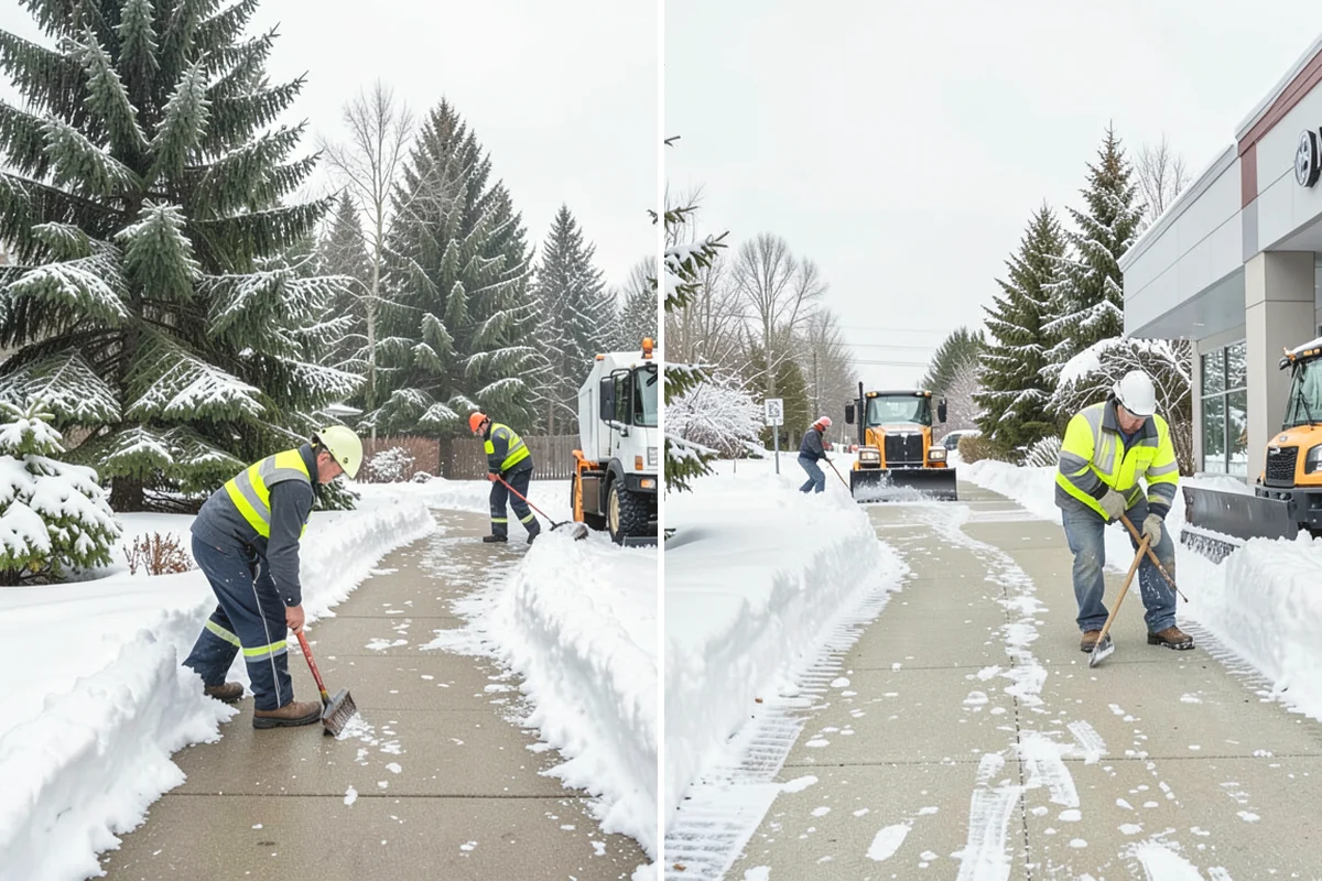 Shopping Center Snow Hauling in Burien, King County, WA - We assess pile locations and the parking they're blocking