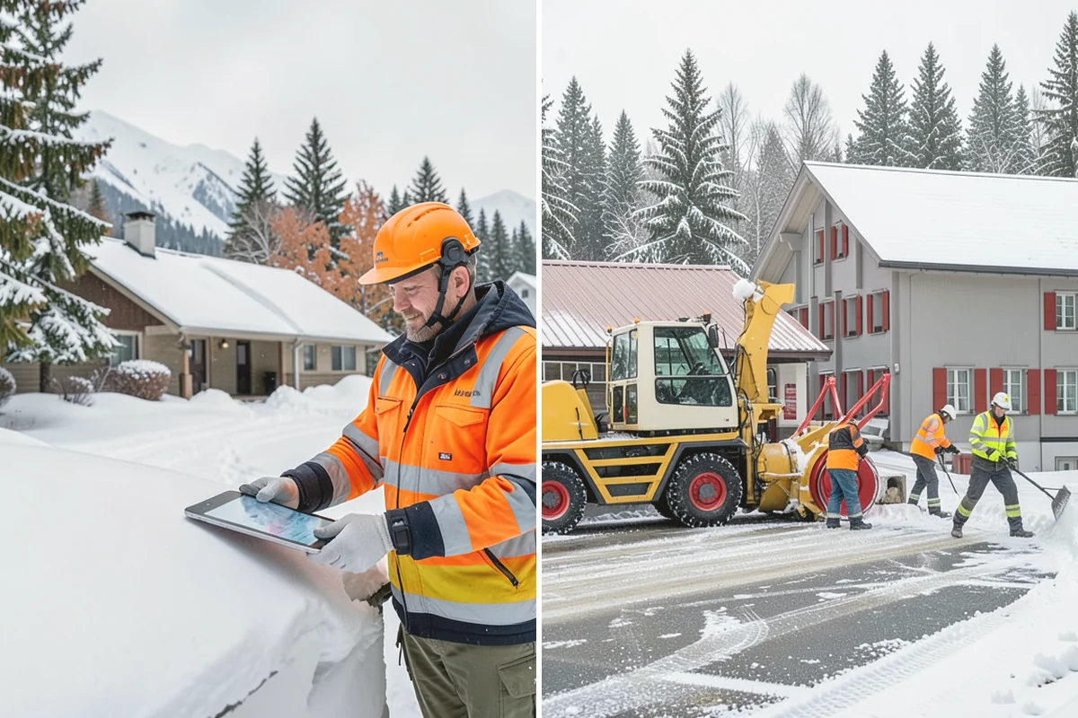 Shopping Center Snow Hauling in Burlington, Skagit County, WA - We assess pile locations and the parking they're blocking