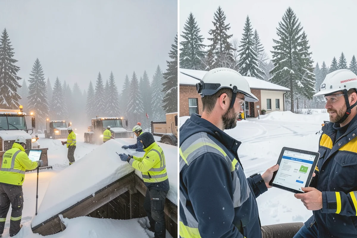 Shopping Center Snow Hauling in Carnation, King County, WA - We assess pile locations and the parking they're blocking