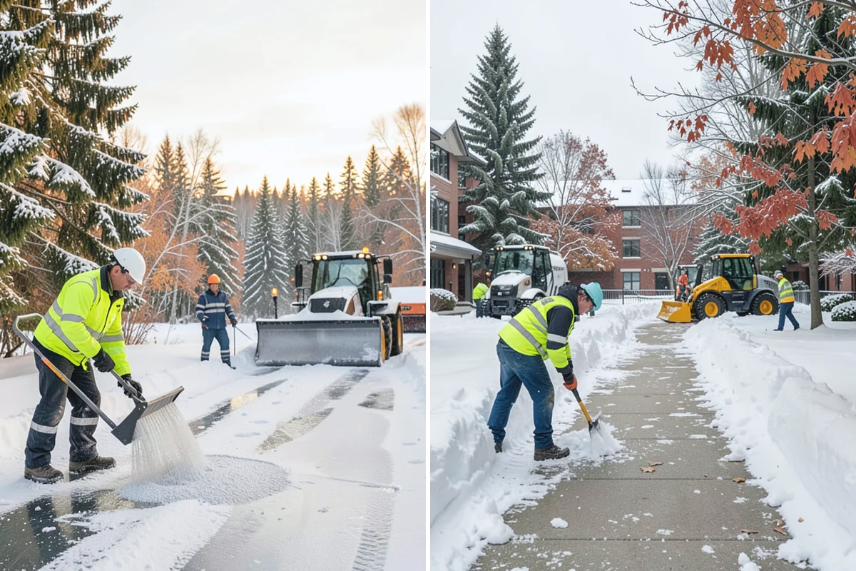 Shopping Center Snow Hauling in Coupeville, Island County, WA - We assess pile locations and the parking they're blocking