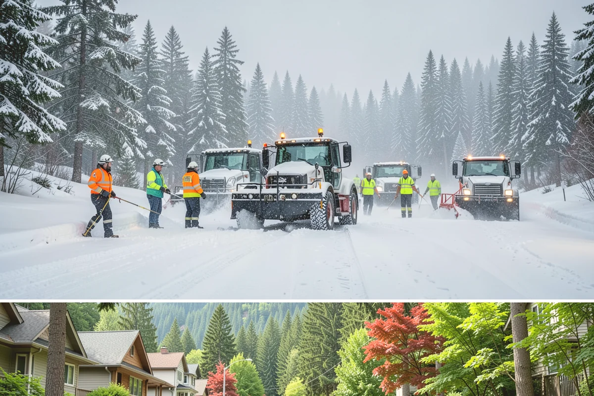 Shopping Center Snow Hauling in Darrington, Snohomish County, WA - Hauling becomes necessary after successive snow events or when thaw-refreeze cycles turn piles into ice mounds that won't melt on...