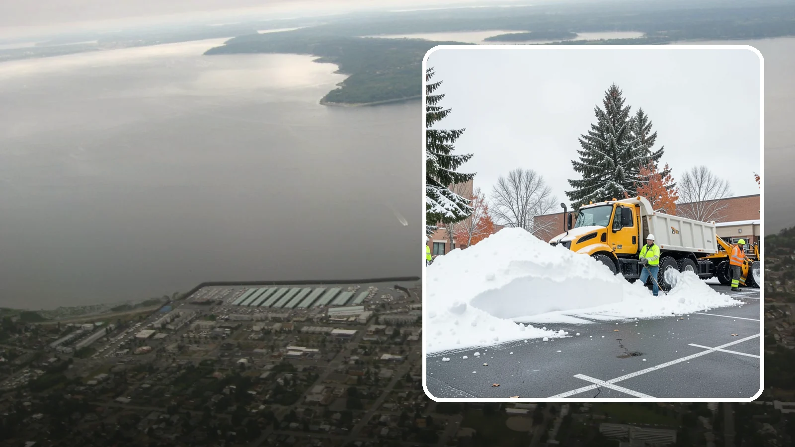 Shopping Center Snow Hauling in Des Moines, King County, WA - We haul accumulated snow off shopping centers when piles start consuming the parking and sightlines customers need.