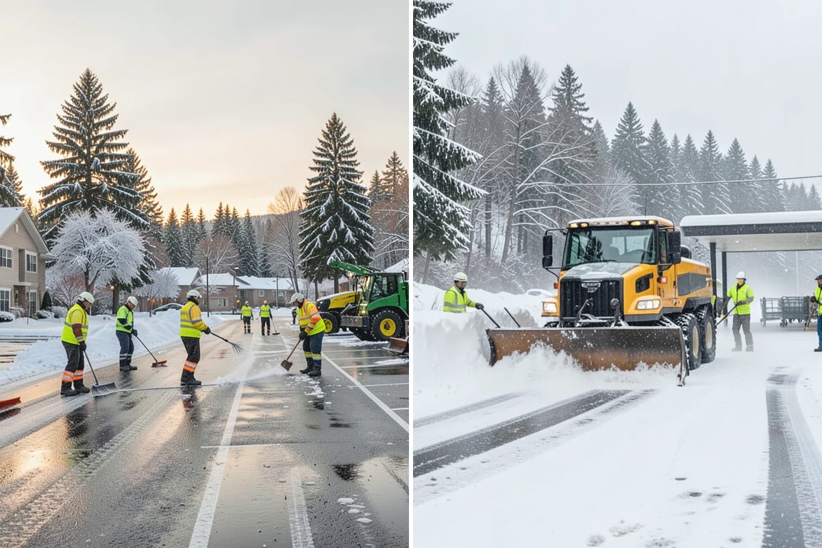 Shopping Center Snow Hauling in Des Moines, King County, WA - We assess pile locations and the parking they're blocking