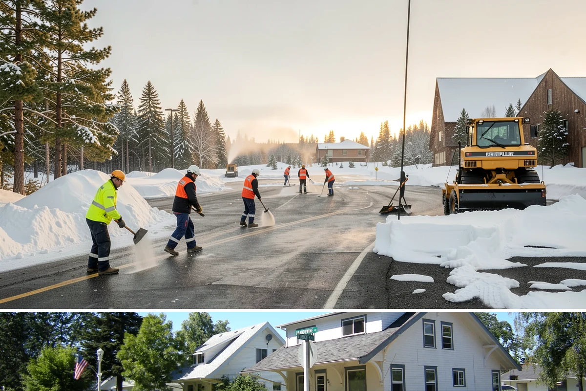 Shopping Center Snow Hauling in DuPont, Pierce County, WA - Hauling becomes necessary after successive snow events or when thaw-refreeze cycles turn piles into ice mounds that won't melt on...
