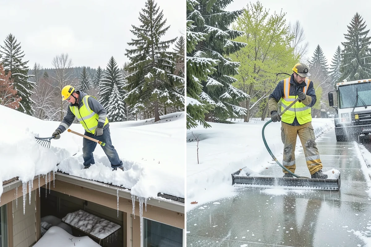 Shopping Center Snow Hauling in Duvall, King County, WA - We assess pile locations and the parking they're blocking
