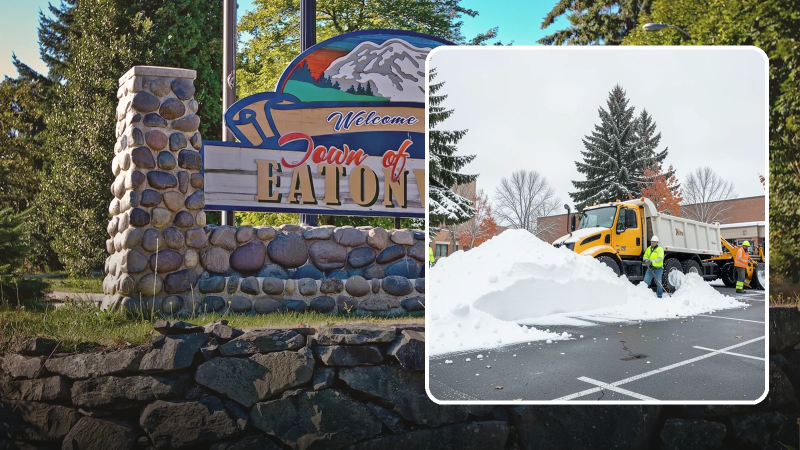 Shopping Center Snow Hauling in Eatonville, Pierce County, WA - We haul accumulated snow off shopping centers when piles start consuming the parking and sightlines customers need.