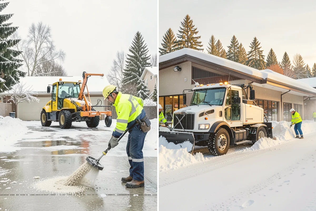 Shopping Center Snow Hauling in Eatonville, Pierce County, WA - We assess pile locations and the parking they're blocking