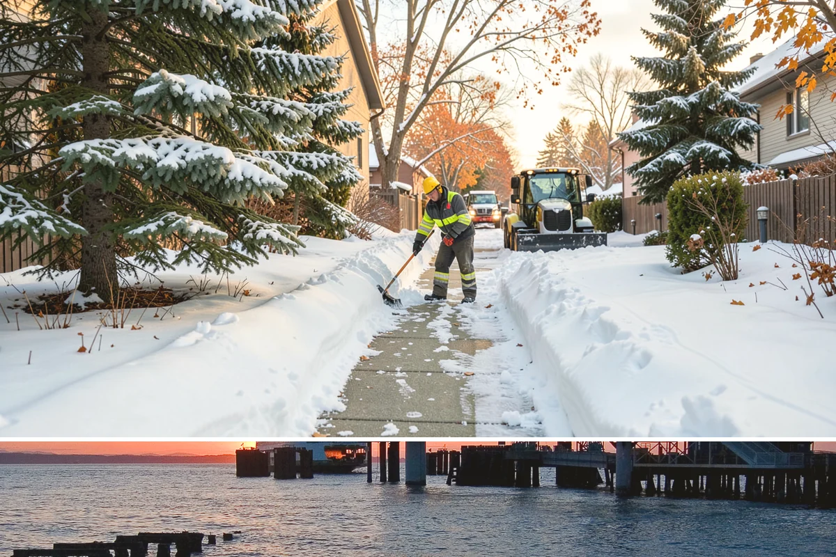 Shopping Center Snow Hauling in Edmonds, Snohomish County, WA - Hauling becomes necessary after successive snow events or when thaw-refreeze cycles turn piles into ice mounds that won't melt on...