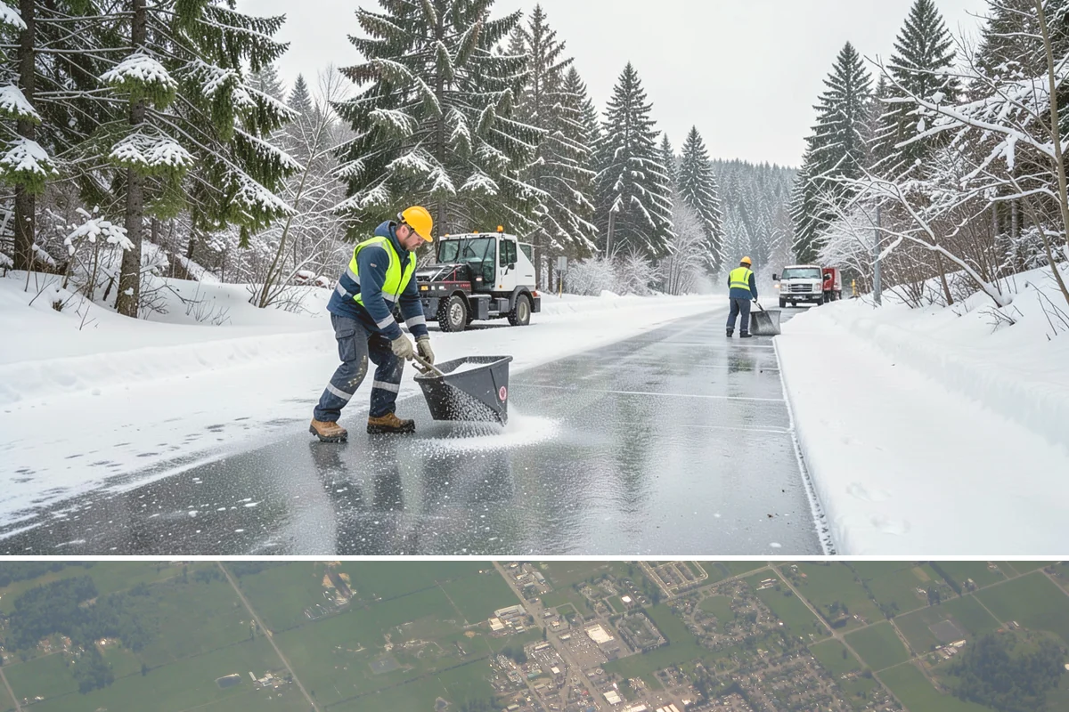 Shopping Center Snow Hauling in Enumclaw, King County, WA - Hauling becomes necessary after successive snow events or when thaw-refreeze cycles turn piles into ice mounds that won't melt on...