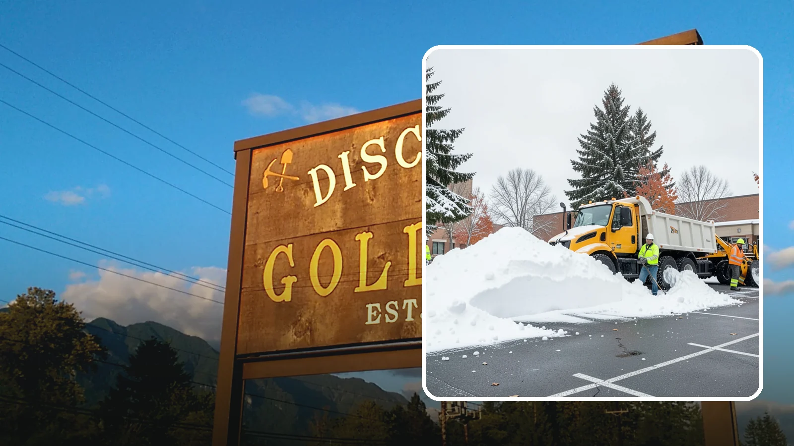 Shopping Center Snow Hauling in Gold Bar, Snohomish County, WA - We haul accumulated snow off shopping centers when piles start consuming the parking and sightlines customers need.