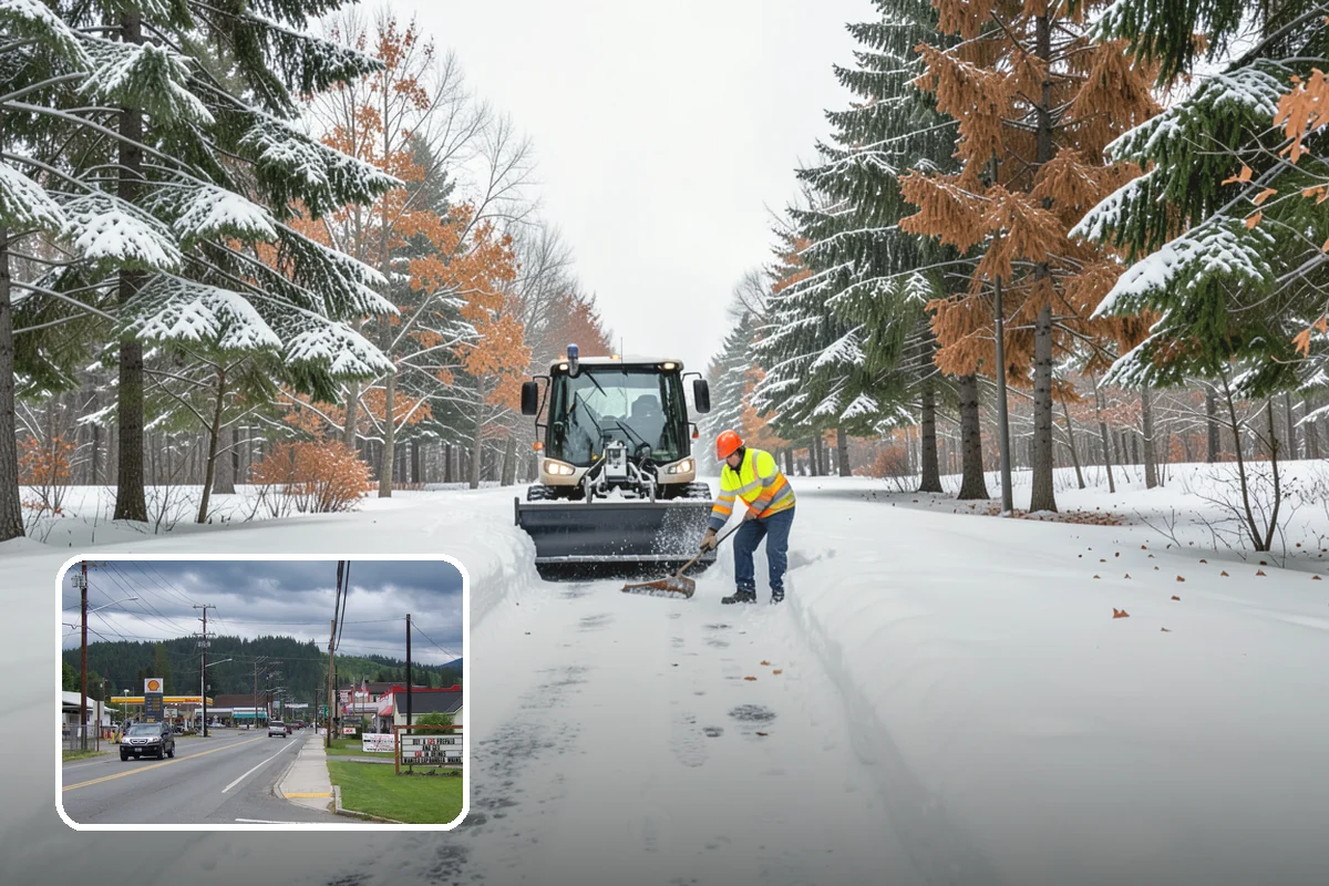 Shopping Center Snow Hauling in Granite Falls, Snohomish County, WA - Reclaims parking stalls lost to pushed snow piles