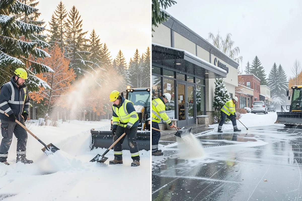 Shopping Center Snow Hauling in Granite Falls, Snohomish County, WA - We assess pile locations and the parking they're blocking