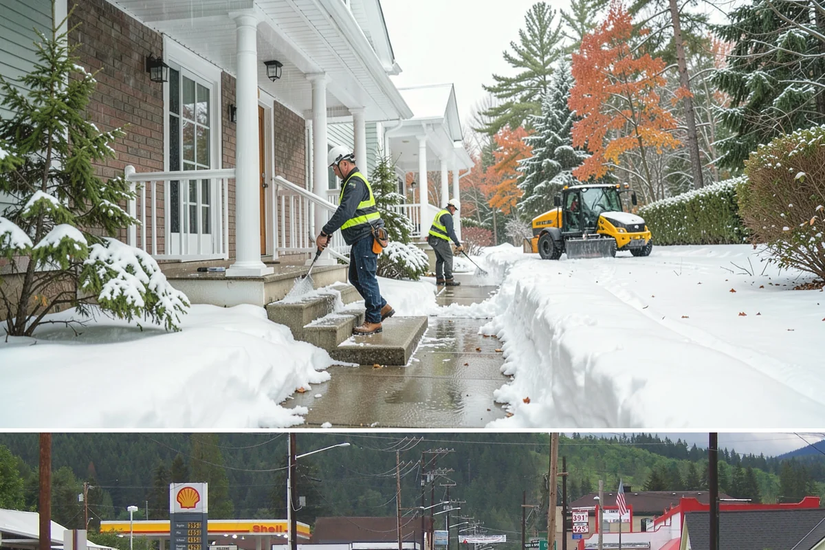 Shopping Center Snow Hauling in Granite Falls, Snohomish County, WA - Hauling becomes necessary after successive snow events or when thaw-refreeze cycles turn piles into ice mounds that won't melt on...