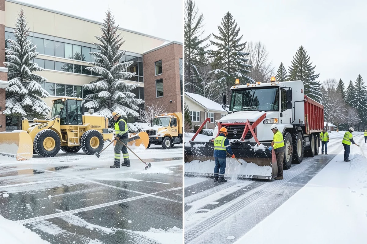 Shopping Center Snow Hauling in Hamilton, Skagit County, WA - We assess pile locations and the parking they're blocking