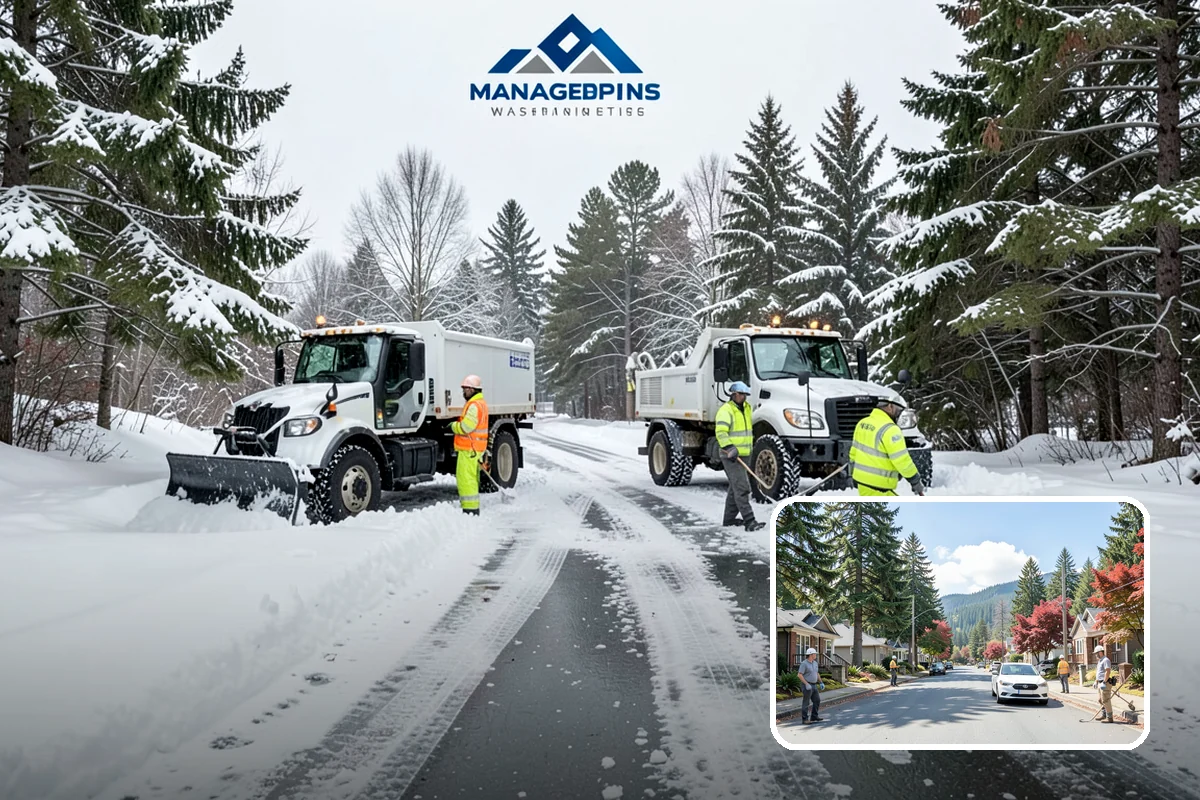 Shopping Center Snow Hauling in Hunts Point, King County, WA - Reclaims parking stalls lost to pushed snow piles